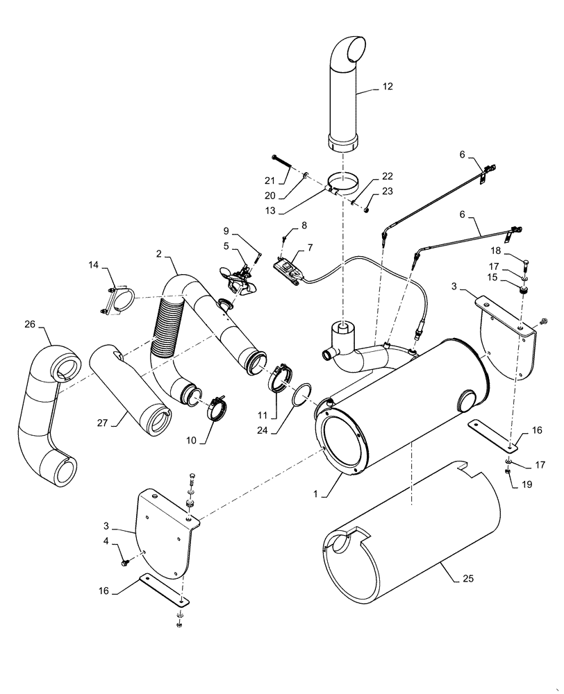 Схема запчастей Case 1150M LT - (10.254.AD[02]) - SCR , EXHAUST SYSTEM 12L (10) - ENGINE