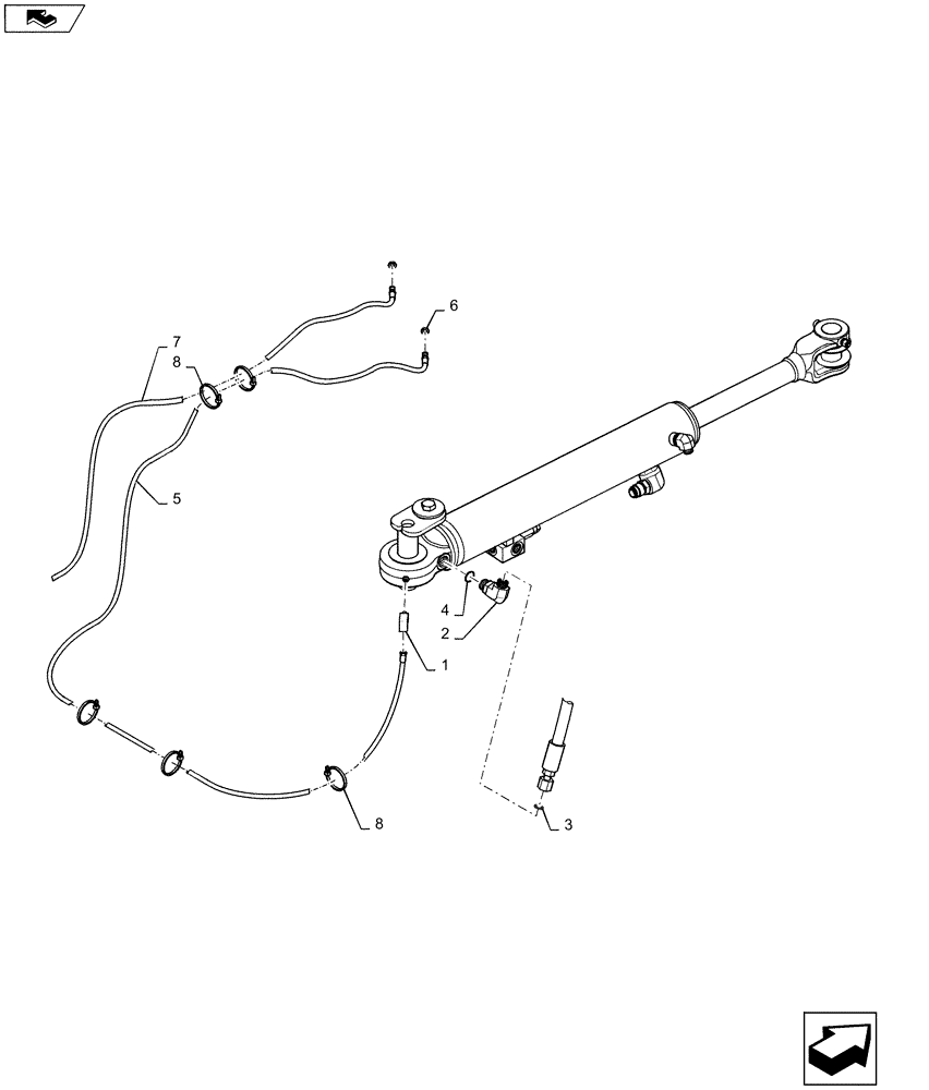 Схема запчастей Case 921F - (41.216.AV[01]) - STEERING CYLINDER INSTALLATION (41) - STEERING