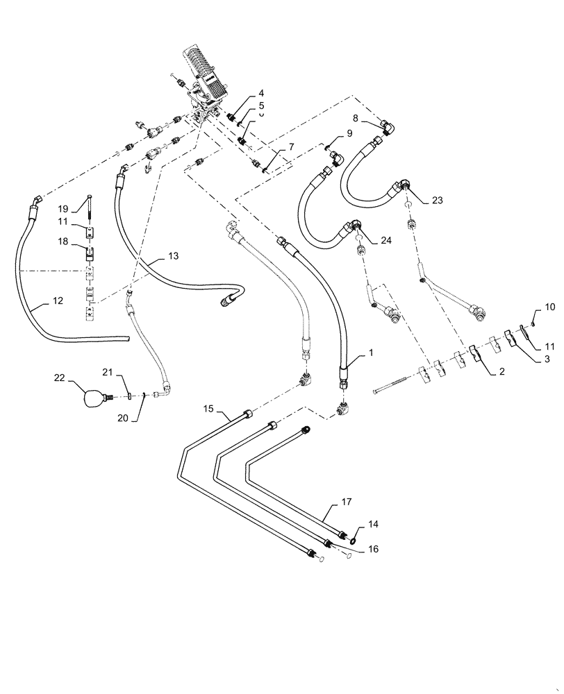 Схема запчастей Case 921F - (33.202.CH[01]) - BRAKE VALVE HYDRAULIC LINES (33) - BRAKES & CONTROLS