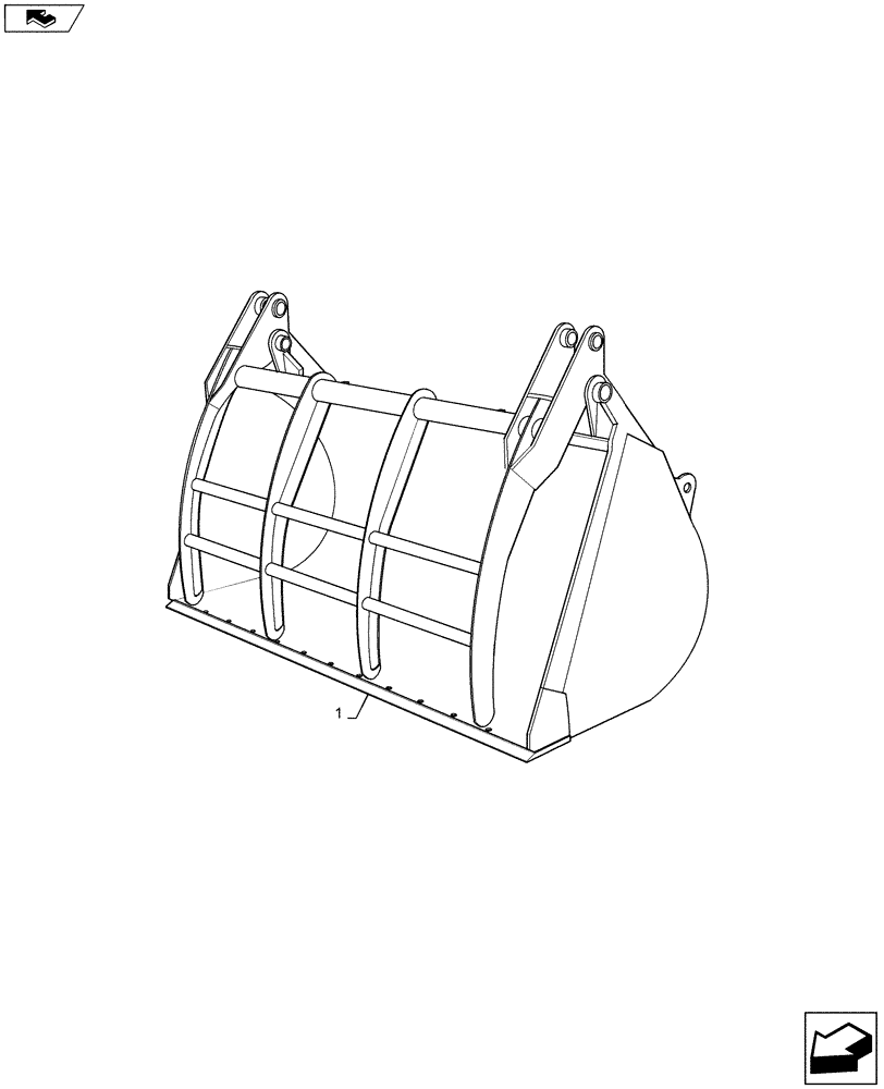 Схема запчастей Case 1121F - (82.300.04) - BUCKET, AG WITH GRAPPLE (82) - FRONT LOADER & BUCKET