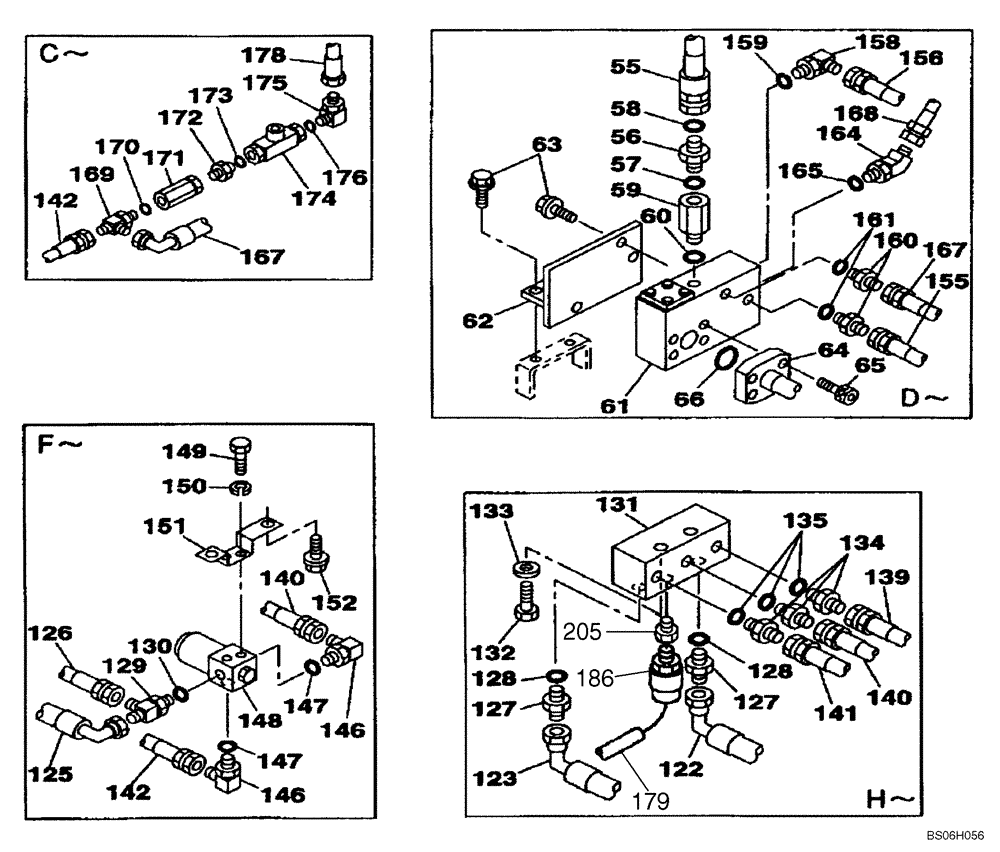 Схема запчастей Case CX210 - (08-61C) - HYDRAULICS, AUXILIARY - DOUBLE ACTING CIRCUIT, HAND OPERATED (Feb 24 2012 9:52AM) (08) - HYDRAULICS