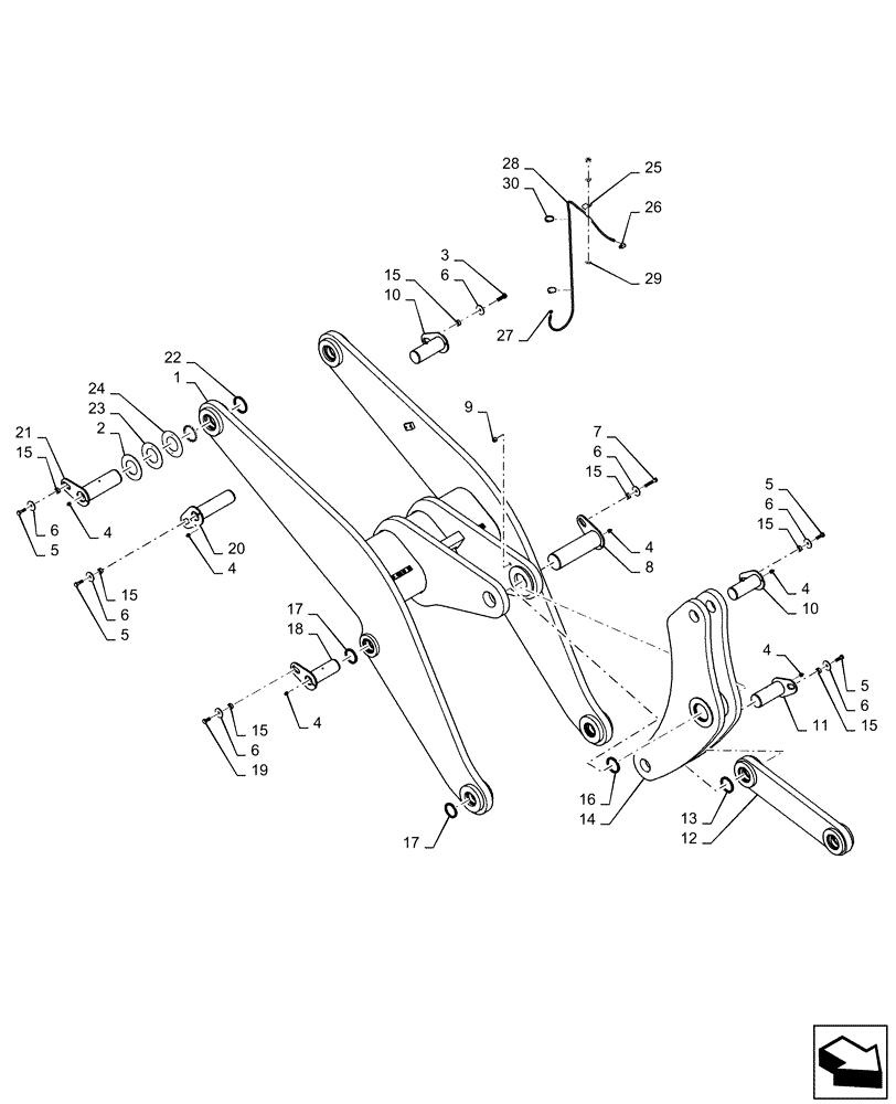 Схема запчастей Case 821F - (39.100.AY[03]) - LIFT ARM INSTALLATION (39) - FRAMES AND BALLASTING