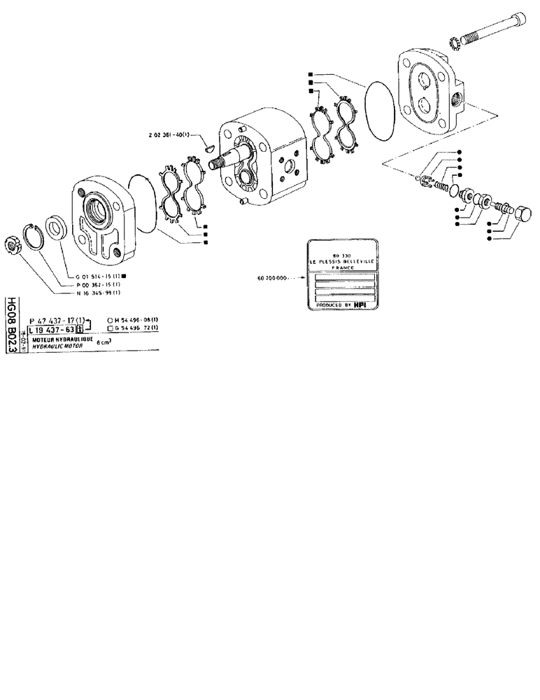 Схема запчастей Case 90BCL - (248) - HYDRAULIC MOTOR 8CM³ (07) - HYDRAULIC SYSTEM