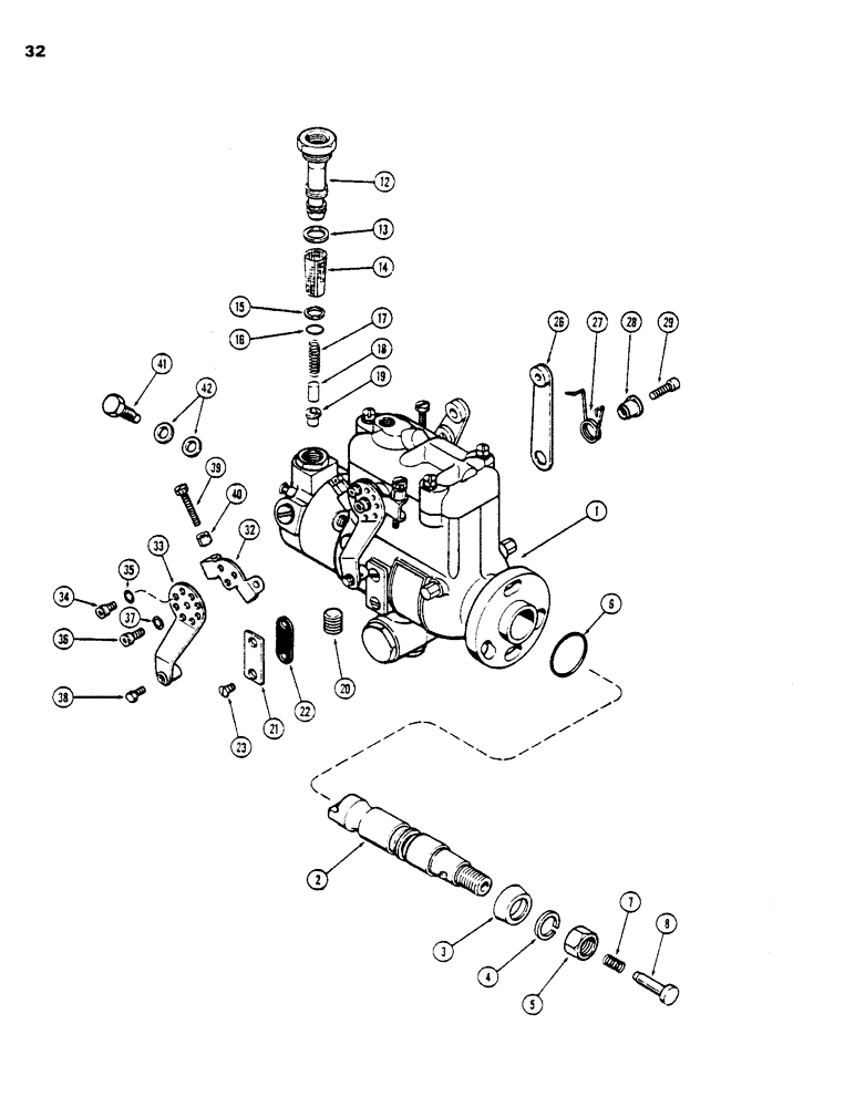 Схема запчастей Case DH5 - (32) - INJECTION PUMP (10) - ENGINE