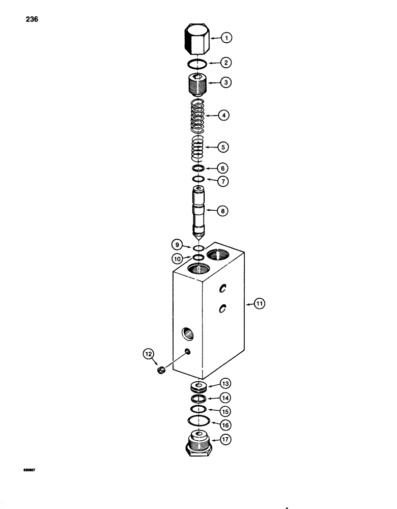 Схема запчастей Case 1080 - (236) - POWER SENSING RELIEF VALVE (35) - HYDRAULIC SYSTEMS