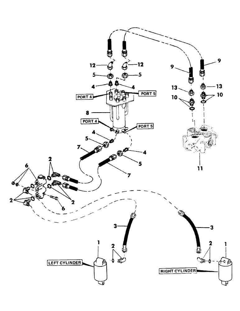 Схема запчастей Case 40BLC - (148) - LEVELER HYDRAULICS, (USED WITH STANDARD GAUGE TRACK UNITS),(USED ON UNITS WITH SN. 643 AND AFTER) (07) - HYDRAULIC SYSTEM
