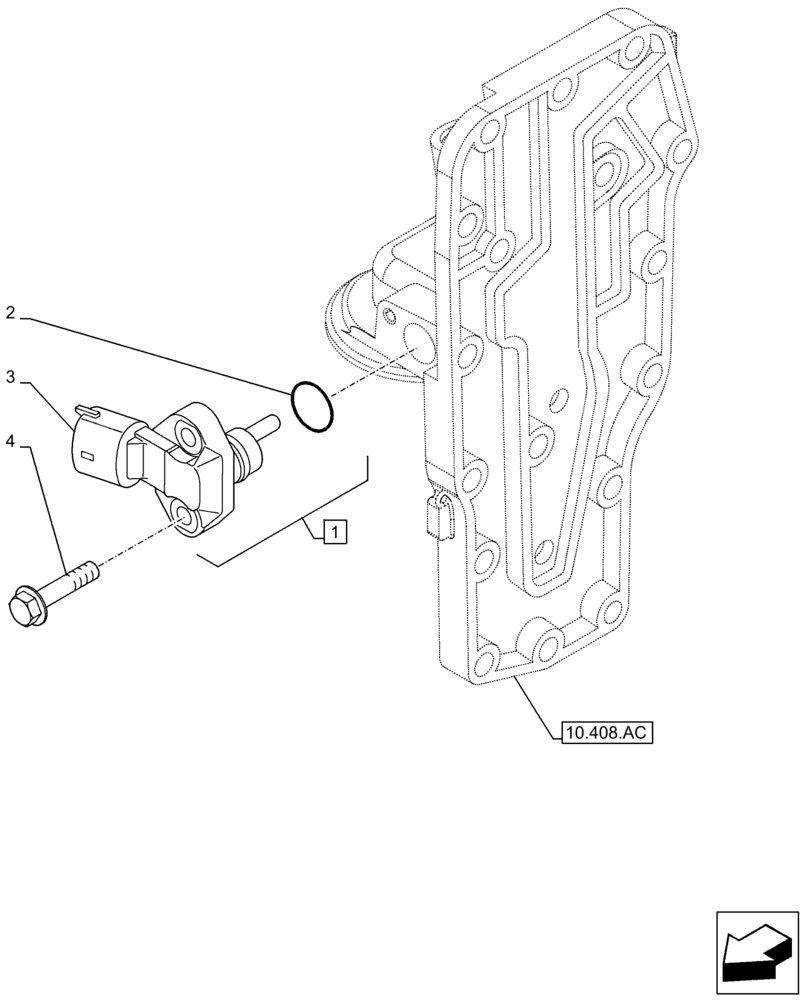 Схема запчастей Case F4HFA613M E001 - (55.013.AD) - ENGINE OIL, SENSOR, PRESSURE (55) - ELECTRICAL SYSTEMS