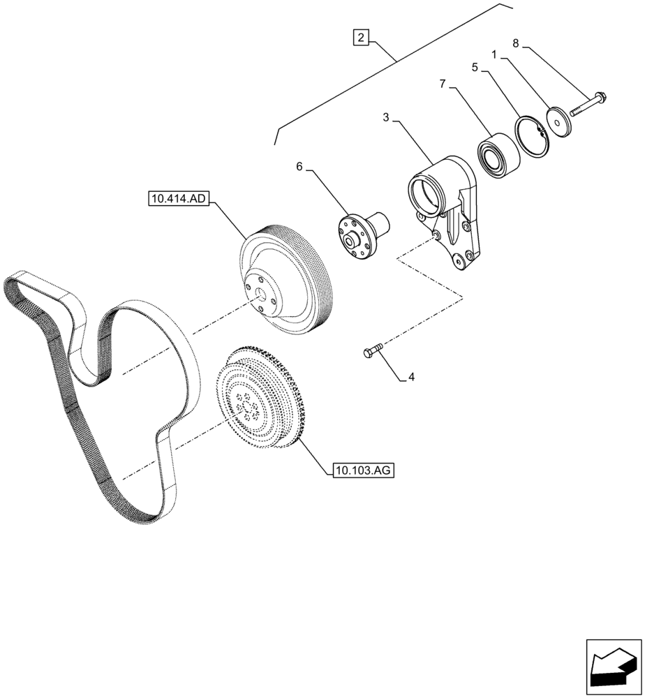 Схема запчастей Case F4HFA613L E001 - (10.414.AC) - FAN (10) - ENGINE