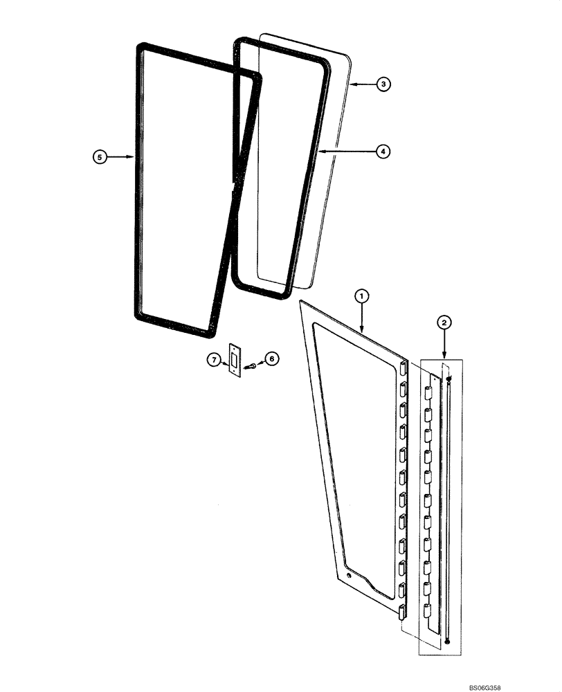 Схема запчастей Case 865 - (09.33[00]) - CAB - DOOR (09) - CHASSIS