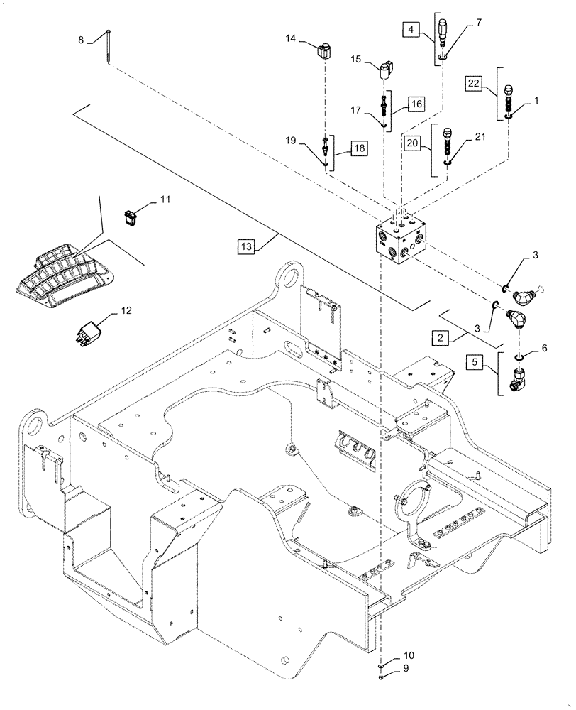 Схема запчастей Case 821F - (35.752.AG[01]) - FAN VALVE, VARIABLE SPEED AND REVERSING (35) - HYDRAULIC SYSTEMS