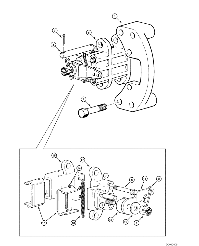 Схема запчастей Case 865 - (07.04[00]) - TRANSMISSION CALIPER (07) - BRAKES