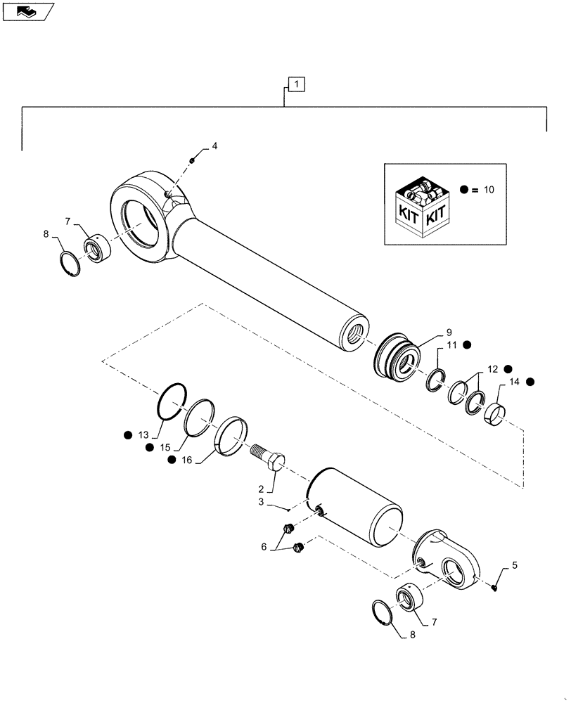 Схема запчастей Case 1150M WT/LGP - (35.741.AD[01]) - TILT CYLINDER (35) - HYDRAULIC SYSTEMS