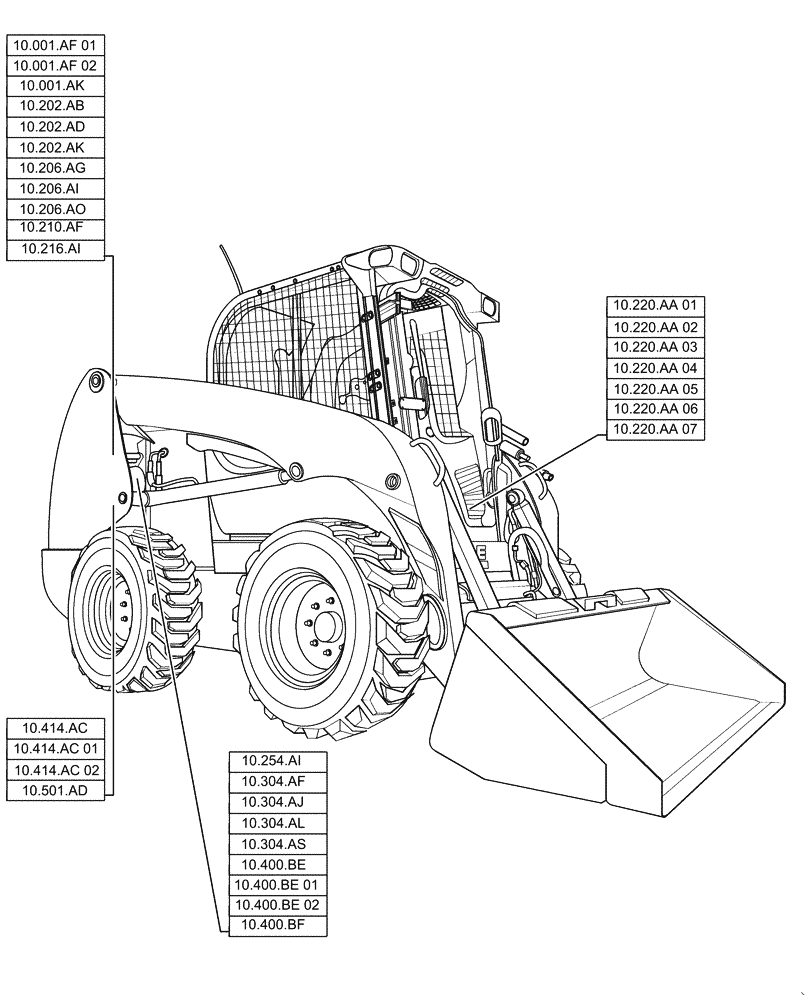 Схема запчастей Case SR200 - (10.000.00) - PICTORIAL INDEX - ENGINE (10) - ENGINE