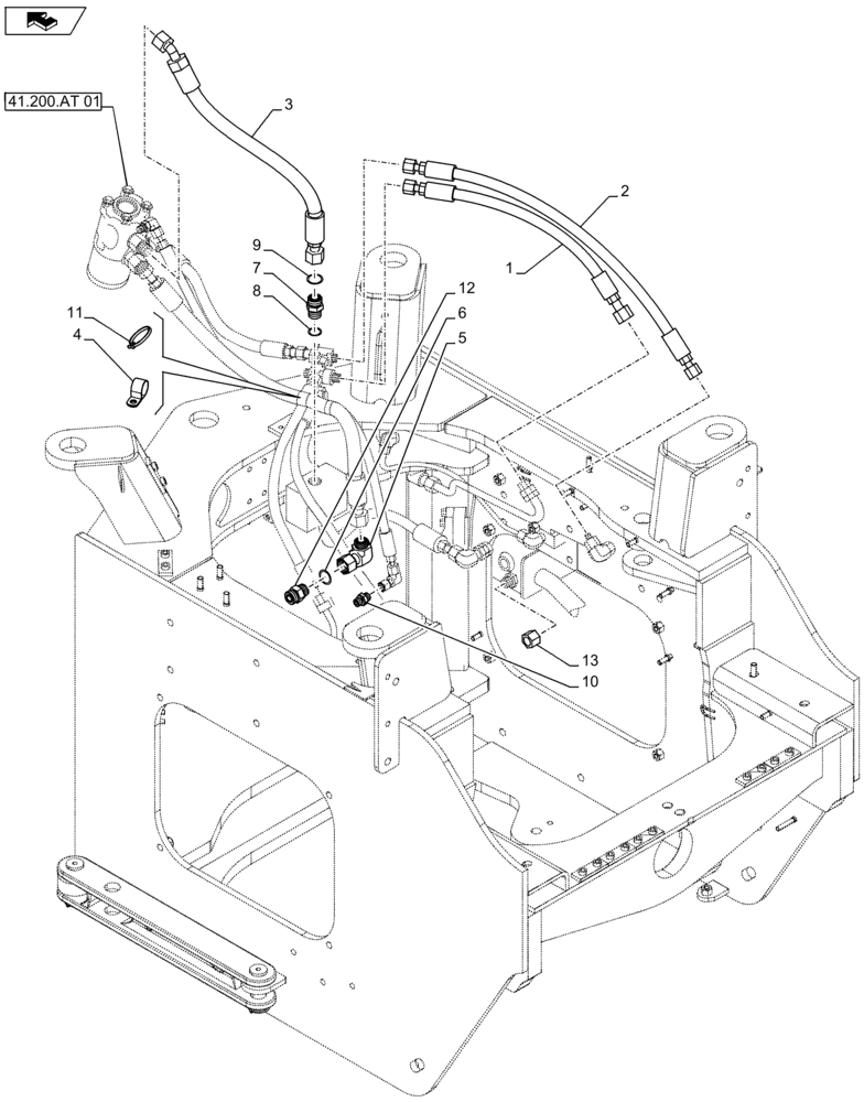 Схема запчастей Case 921F - (41.200.AT[03]) - STANDARD STEERING NO JOYSTICK (41) - STEERING