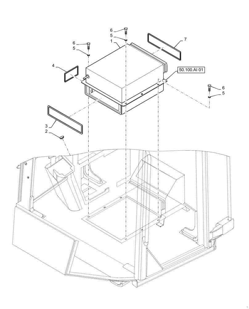 Схема запчастей Case 821F - (50.100.AI) - HEATER INSTALLATION (50) - CAB CLIMATE CONTROL