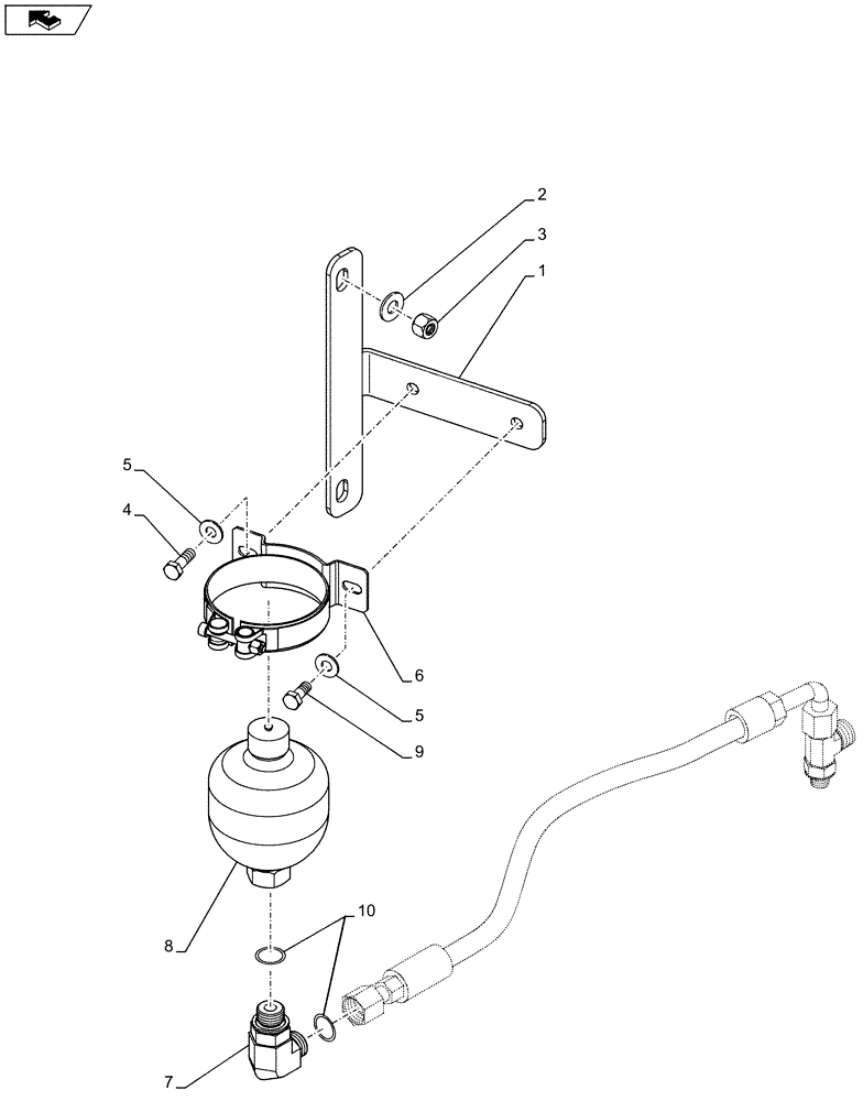 Схема запчастей Case 921F - (41.910.AD) - AUXILIARY STEERING ACCUMULATOR (41) - STEERING