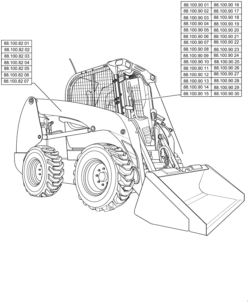Схема запчастей Case SR210 - (00.000.88[02]) - PICTORIAL INDEX - ACCESSORIES (00) - GENERAL & PICTORIAL INDEX