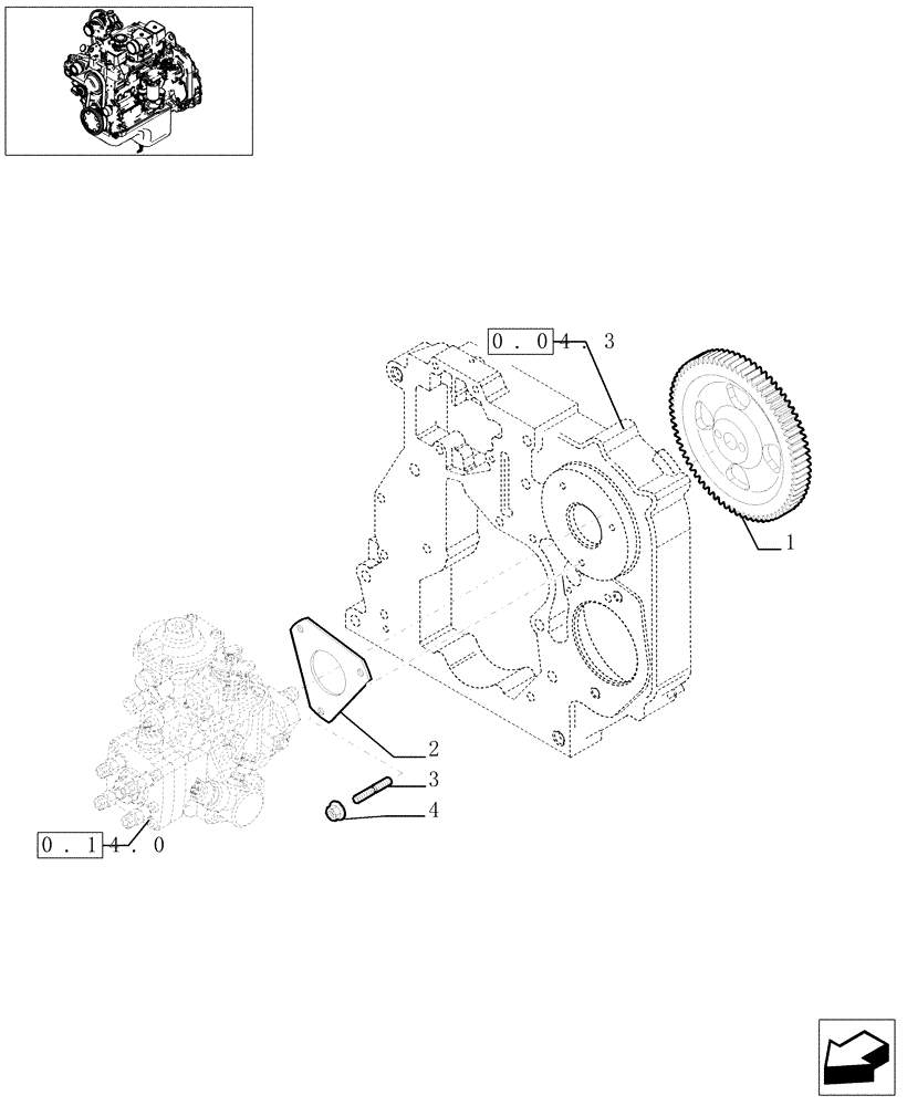 Схема запчастей Case F4DFE613G - (0.14.2[01]) - INJECTION PUMP - CONTROL  (504046002) 
