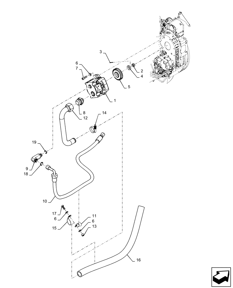 Схема запчастей Case 921F - (33.202.CT) - BRAKE PUMP INSTALLATION (33) - BRAKES & CONTROLS