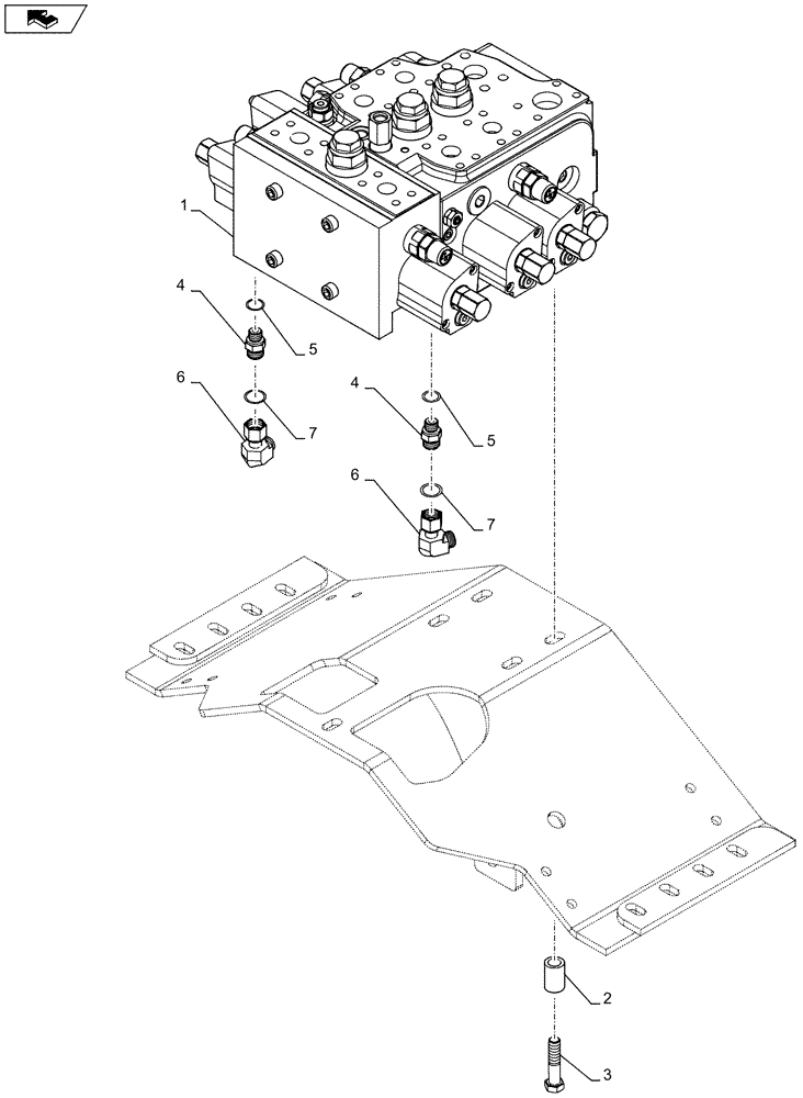 Схема запчастей Case 921F - (35.359.AJ) - TWO AND THREE SPOOL CONTROL VALVE INSTALLATION (35) - HYDRAULIC SYSTEMS