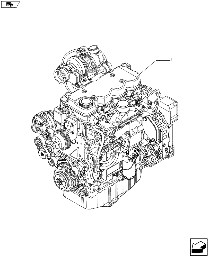 Схема запчастей Case F4HE0484G J100 - (10.001.01) - ENGINE ASSY (87584965) (10) - ENGINE