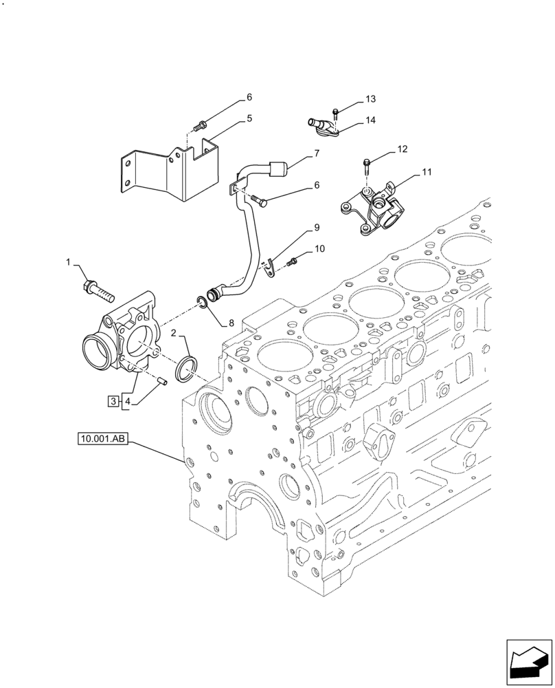 Схема запчастей Case F4DFE613J B006 - (10.400.AP) - RADIATOR HOSE (10) - ENGINE