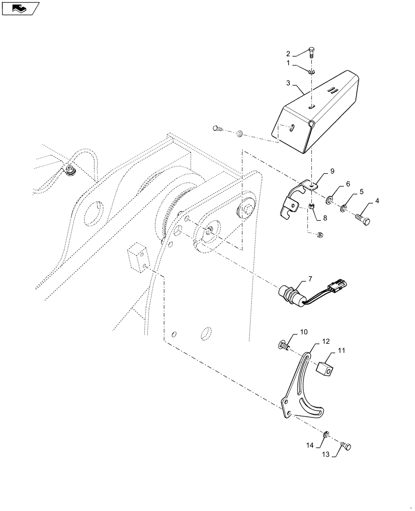 Схема запчастей Case 921F - (55.408.CL[02]) - RETURN TO TRAVEL CONTROL (Z-BAR) (55) - ELECTRICAL SYSTEMS