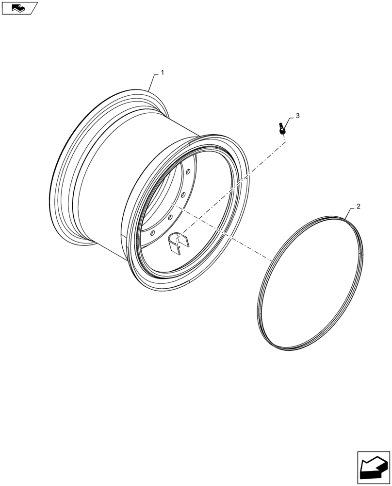 Схема запчастей Case 821F - (44.511.AG) - WHEEL ASSEMBLY (44) - WHEELS