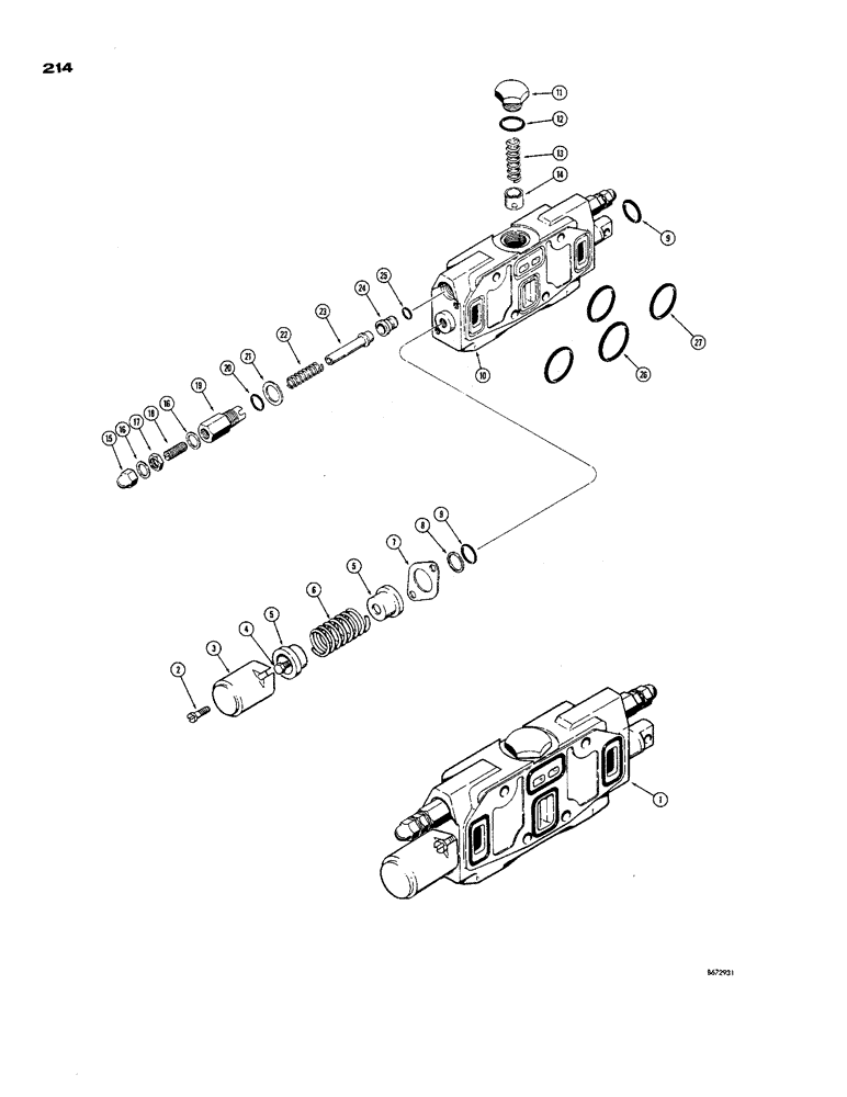 Схема запчастей Case 850 - (214) - D42433 LOADER DUMP SECTION (05) - UPPERSTRUCTURE CHASSIS