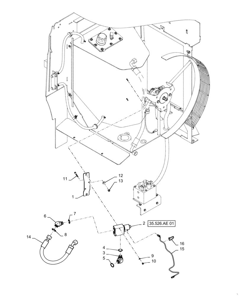 Схема запчастей Case 921F - (35.526.AE) - HEAT LOAD VALVE INSTALLATION (35) - HYDRAULIC SYSTEMS