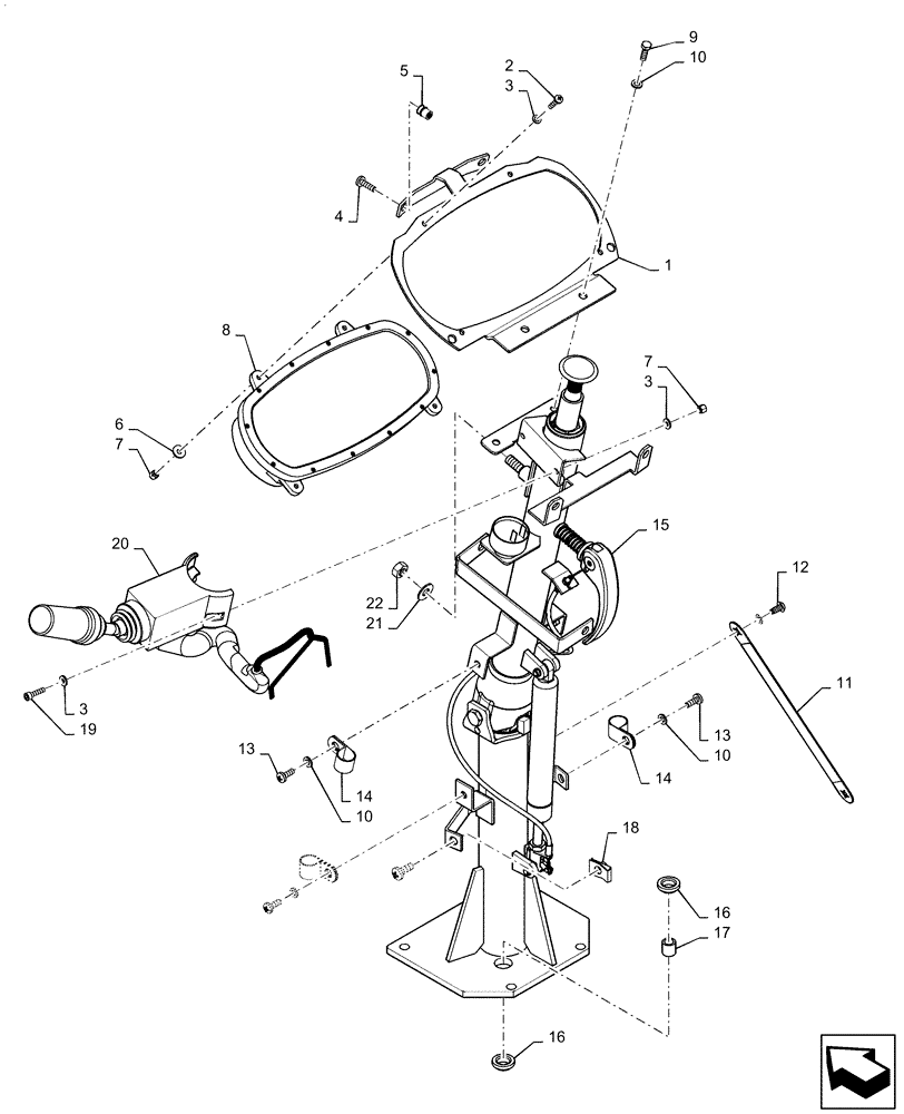 Схема запчастей Case 921F - (41.101.AB) - STEERING COLUMN ASSEMBLY (41) - STEERING