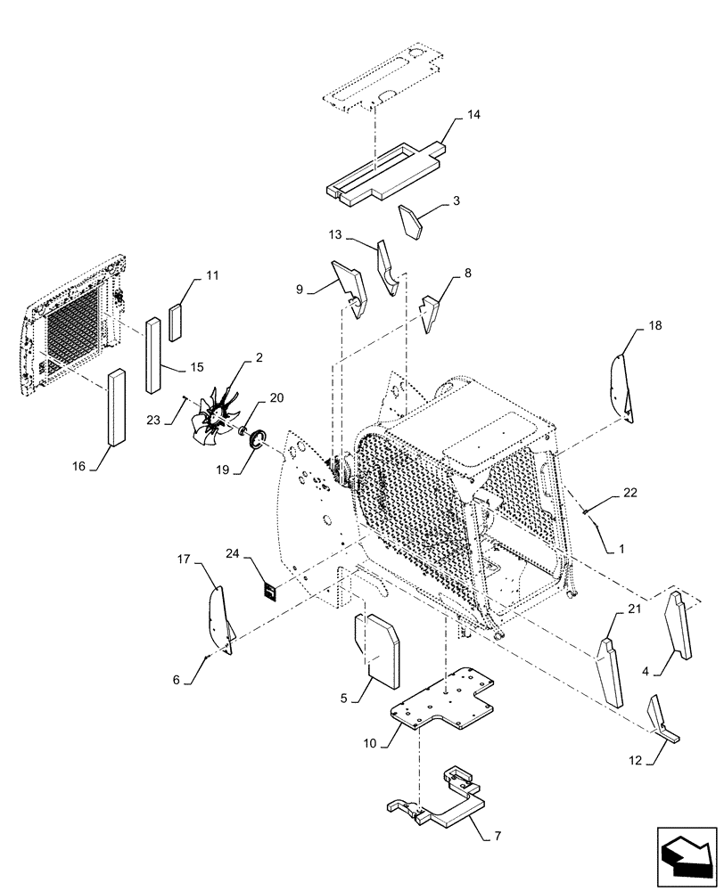 Схема запчастей Case SR150 - (88.100.10[12]) - ENGINE ACCESSORIES EU/OPEN EU SR150 (88) - ACCESSORIES