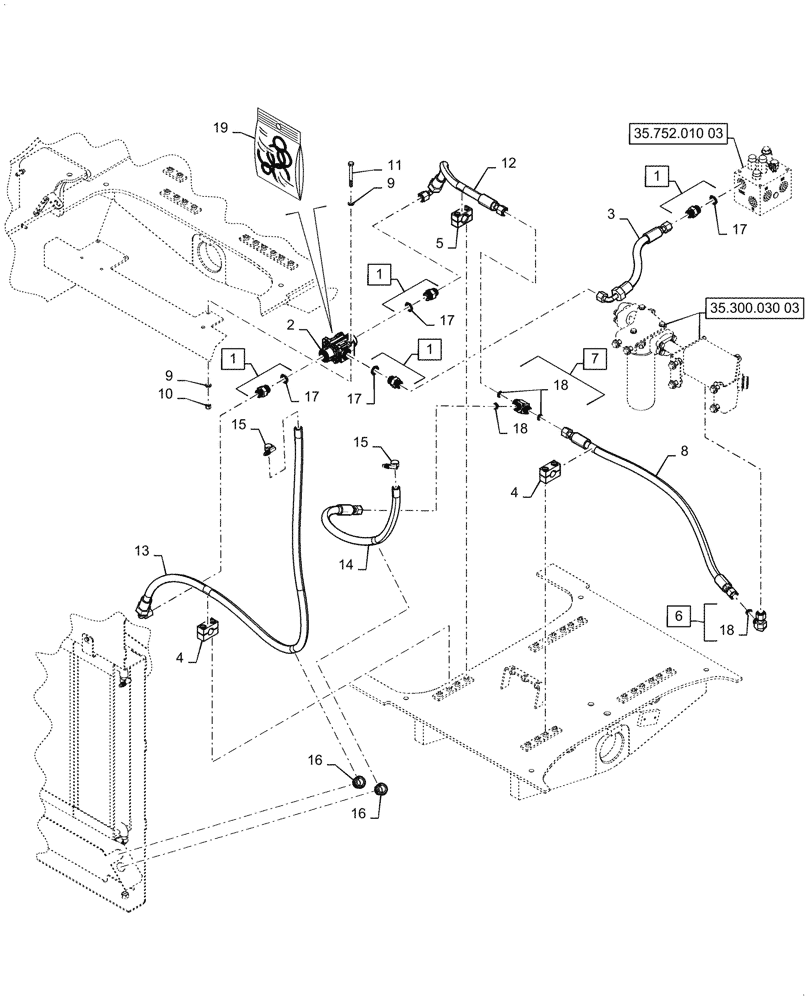 Схема запчастей Case 921F - (35.300.BC) - THERMAL BYPASS VALVE INSTALLATION (35) - HYDRAULIC SYSTEMS