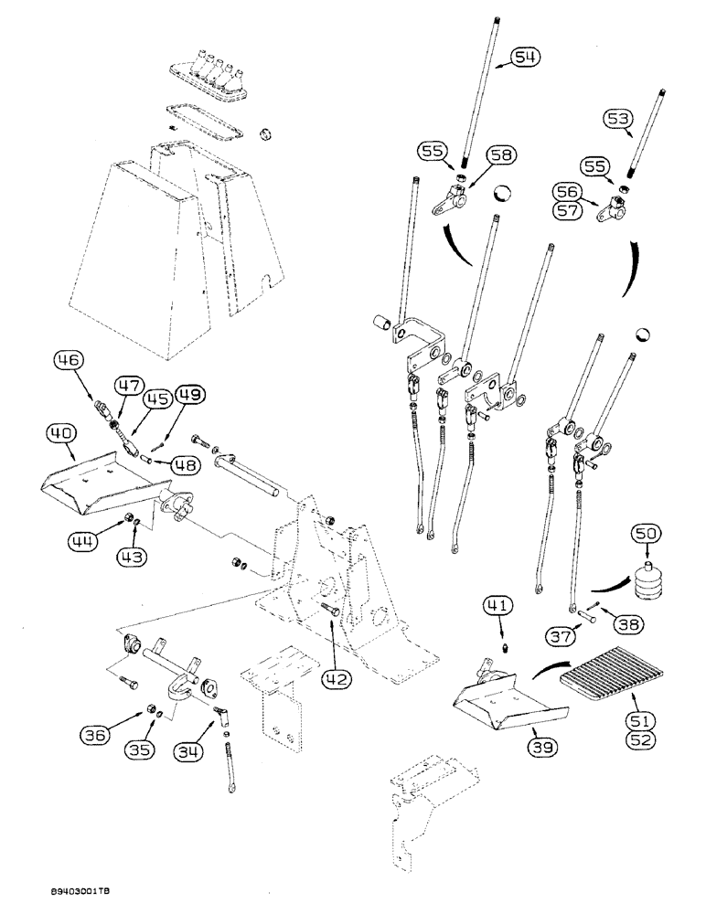 Схема запчастей Case 590 - (9-024) - BACKHOE CONTROLS WITH FOOT SWING, WITH NON-EXTENDABLE DIPPER (09) - CHASSIS/ATTACHMENTS