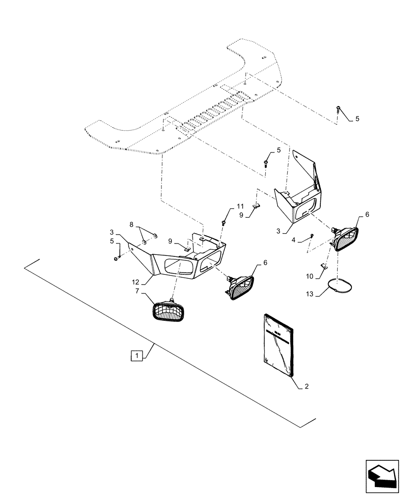 Схема запчастей Case TR320 - (88.100.55[03]) - DIA KIT - 55 DEGREE HD LIGHT (88) - ACCESSORIES