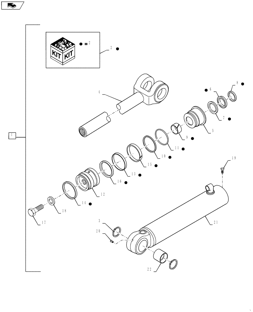 Схема запчастей Case 921F - (41.216.AN) - RIGHT STEERING CYLINDER ASSEMBLY (41) - STEERING