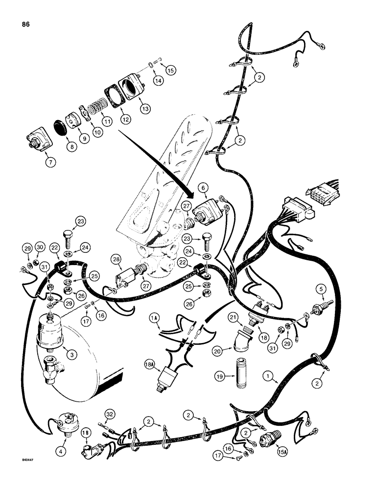 Схема запчастей Case 680H - (086) - ELECTRICAL SYSTEM, REAR HARNESS AND CONNECTIONS (04) - ELECTRICAL SYSTEMS
