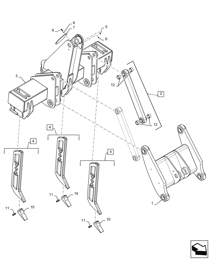 Схема запчастей Case 2050M XLT - (89.128.AC[03]) - MECHANICAL, RIPPER, HEAVY DUTY (89) - TOOLS