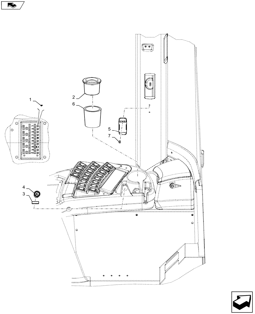 Схема запчастей Case 721F - (90.151.AB) - CAB CONVENIENCE PACKAGE (90) - PLATFORM, CAB, BODYWORK AND DECALS