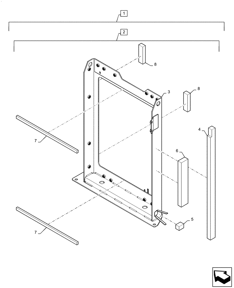 Схема запчастей Case CX55B - (10.400.BF[03]) - RADIATOR, ASSY (10) - ENGINE