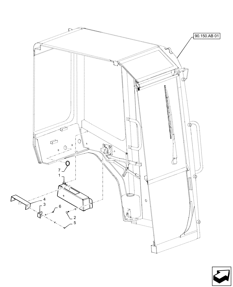 Схема запчастей Case CX55B - (55.512.AA[02]) - CAB W/O, RADIO (55) - ELECTRICAL SYSTEMS