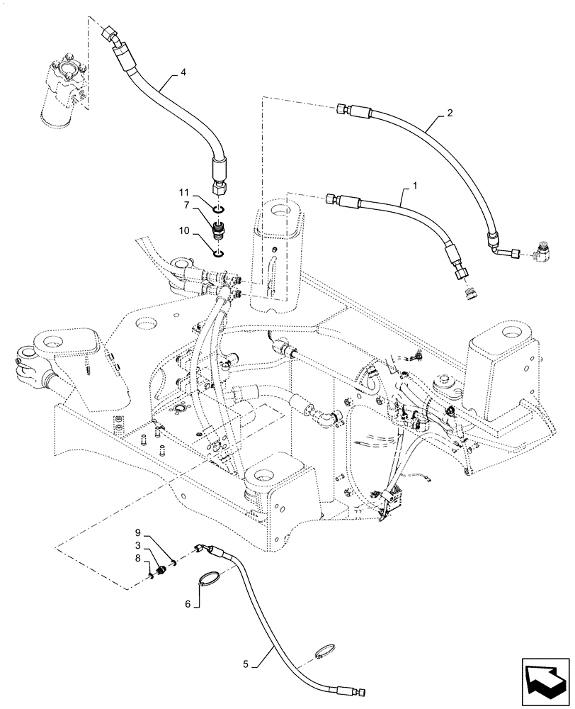 Схема запчастей Case 921F - (41.200.AT[05]) - STANDARD STEERING NO JOYSTICK WITH AUXILIARY STEERING (41) - STEERING