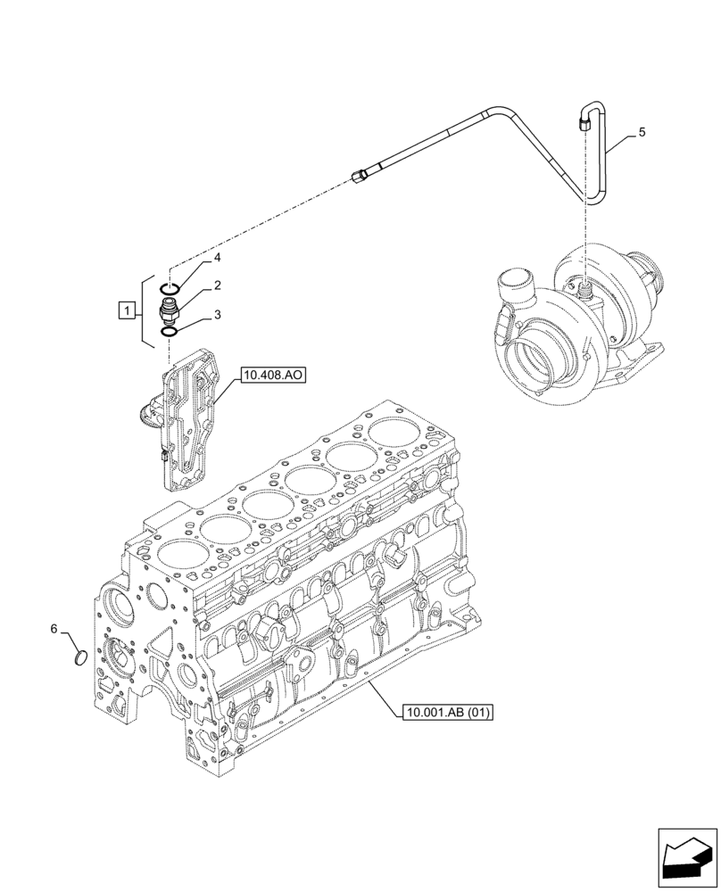 Схема запчастей Case F4HFE613T B006 - (10.250.AD) - TURBOCHARGER, 1.5M DUAL CAM WIDE PICKUP, SUPPLY, CONNECTING (10) - ENGINE