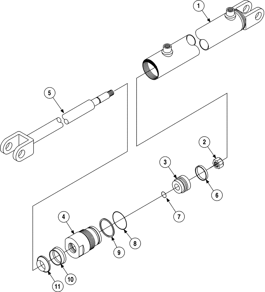 Схема запчастей Case 6010 - (08-32) - CYLINDER ASSY - STAKEDOWN (35) - HYDRAULIC SYSTEMS