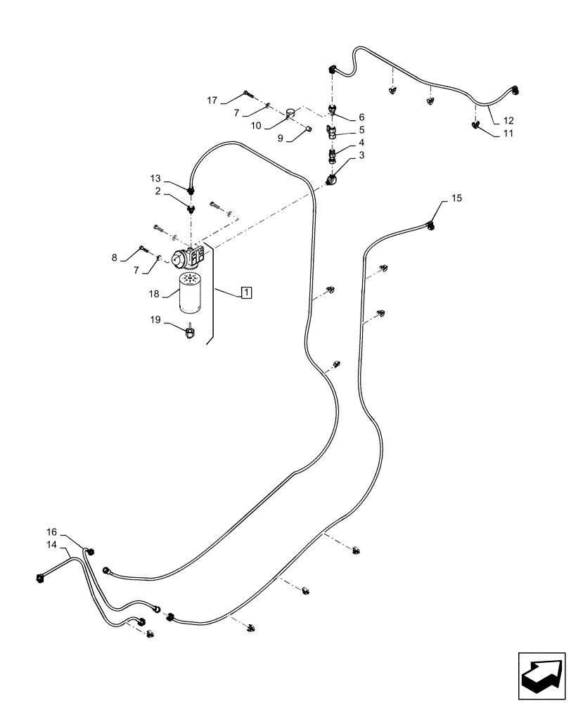 Схема запчастей Case 2050M LT BD - (10.210.010) - VAR - 784622 - FUEL LINE & TANK, EU (10) - ENGINE