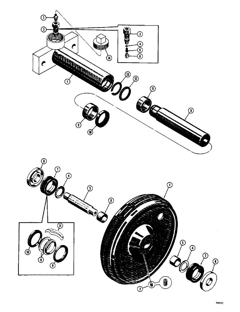 Схема запчастей Case 475 - (128) - TRACK ADJUSTER (48) - TRACKS & TRACK SUSPENSION