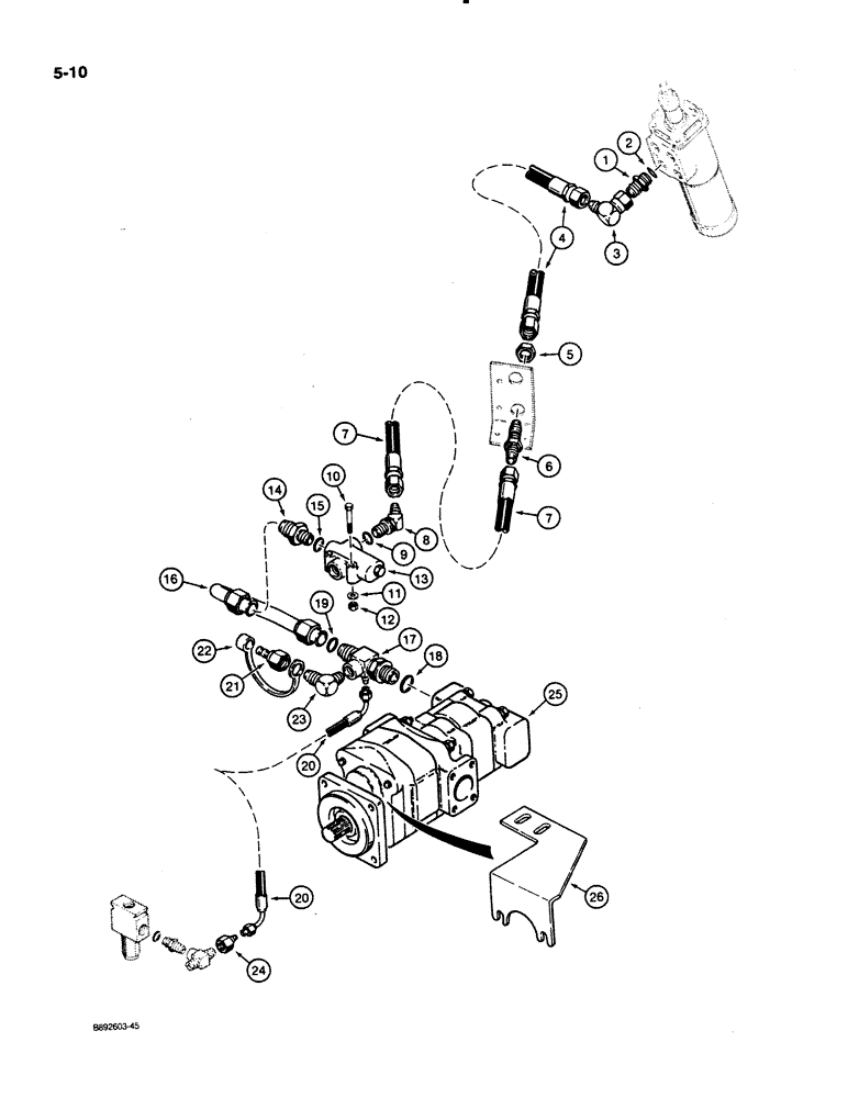 Схема запчастей Case 621 - (5-10) - STEERING HYDRAULIC CIRCUIT, PUMP TO CONTROL VALVE, P.I.N. JAK0020901 AND AFTER (05) - STEERING