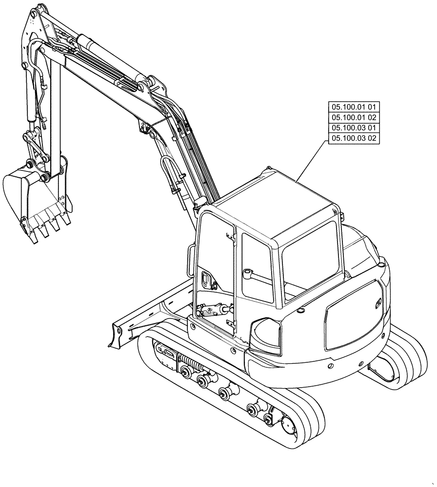Схема запчастей Case CX55B - (00.000.05[01]) - PICTORIAL INDEX - MACHINE COMPLATION AND EQUIPMENT (00) - GENERAL & PICTORIAL INDEX