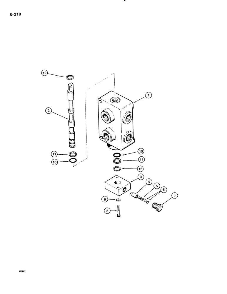 Схема запчастей Case DH4B - (8-210) - SELECTOR VALVE (08) - HYDRAULICS