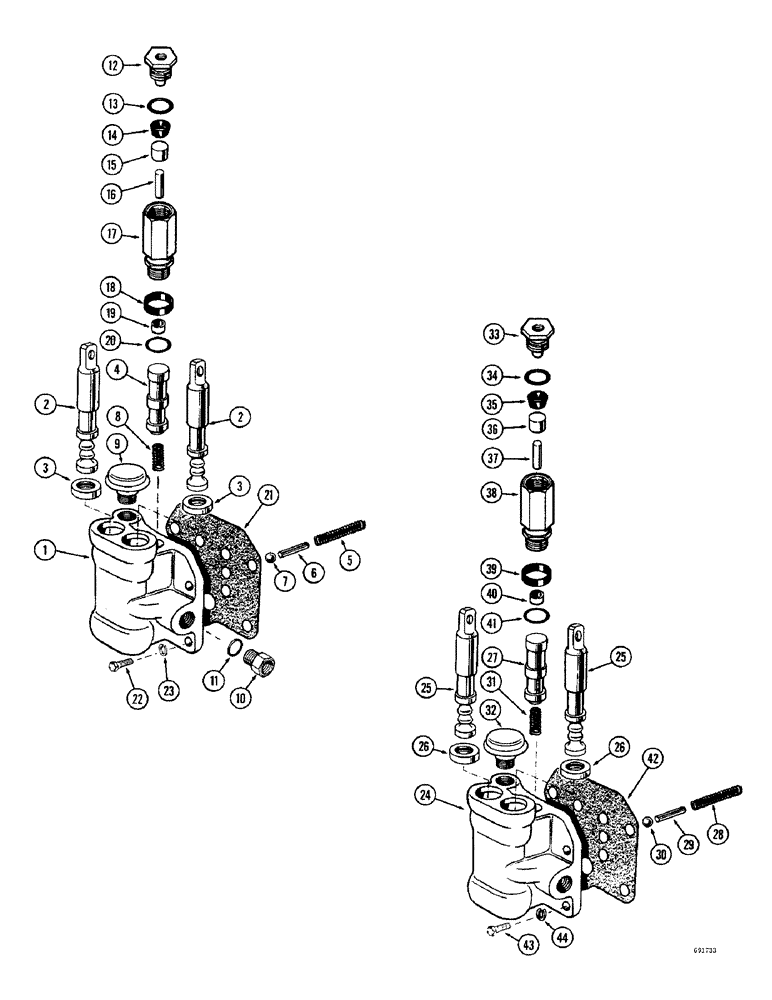 Схема запчастей Case W10B - (156) - L30322 TRANSMISSION CONTROL VALVE, TRANSMISSION SERIAL NUMBER 87961E AND AFTER (06) - POWER TRAIN